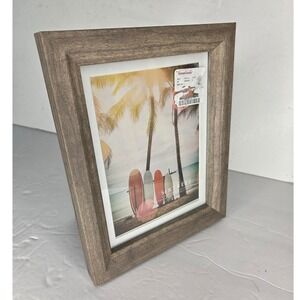 Sixtrees 8x10 Wood Picture Photo Frame Weathered Brown Coastal Rustic Decor